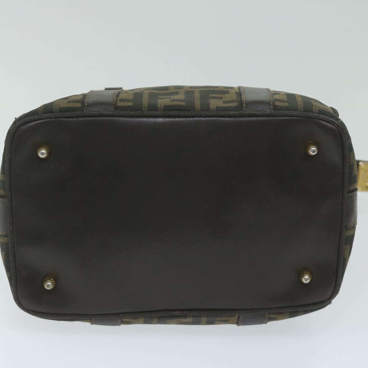 FENDI Zucca Canvas Hand Bag Black Brown bs10526