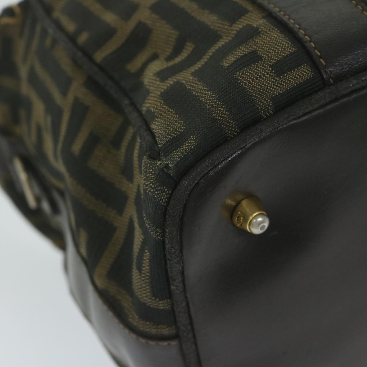 FENDI Zucca Canvas Hand Bag Black Brown bs10526