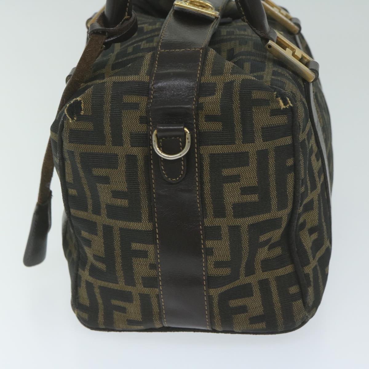 FENDI Zucca Canvas Hand Bag Black Brown bs10526