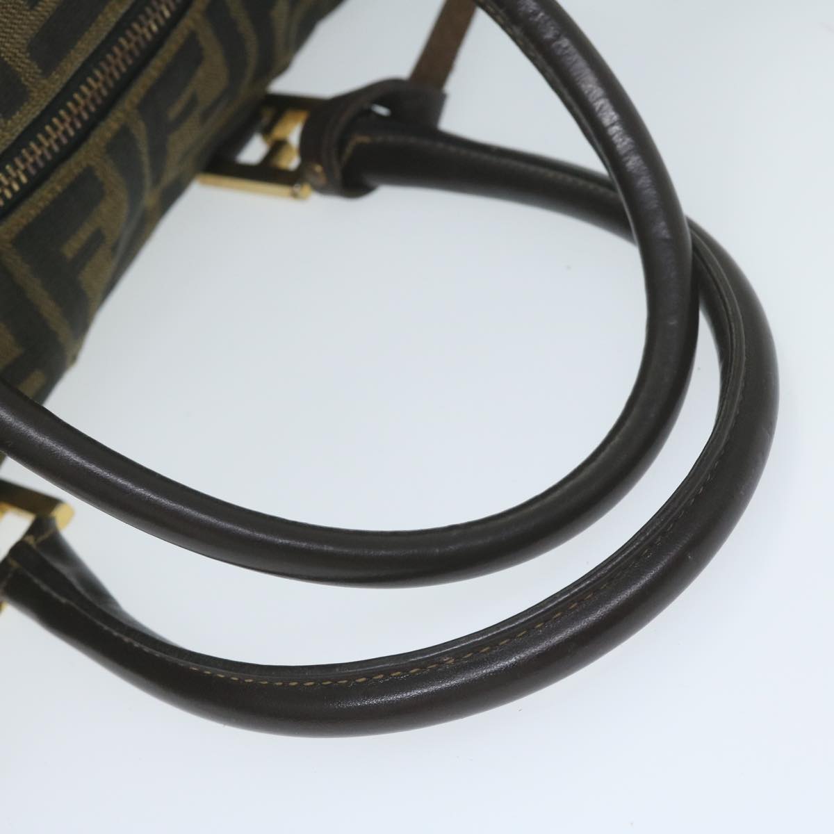 FENDI Zucca Canvas Hand Bag Black Brown bs10526