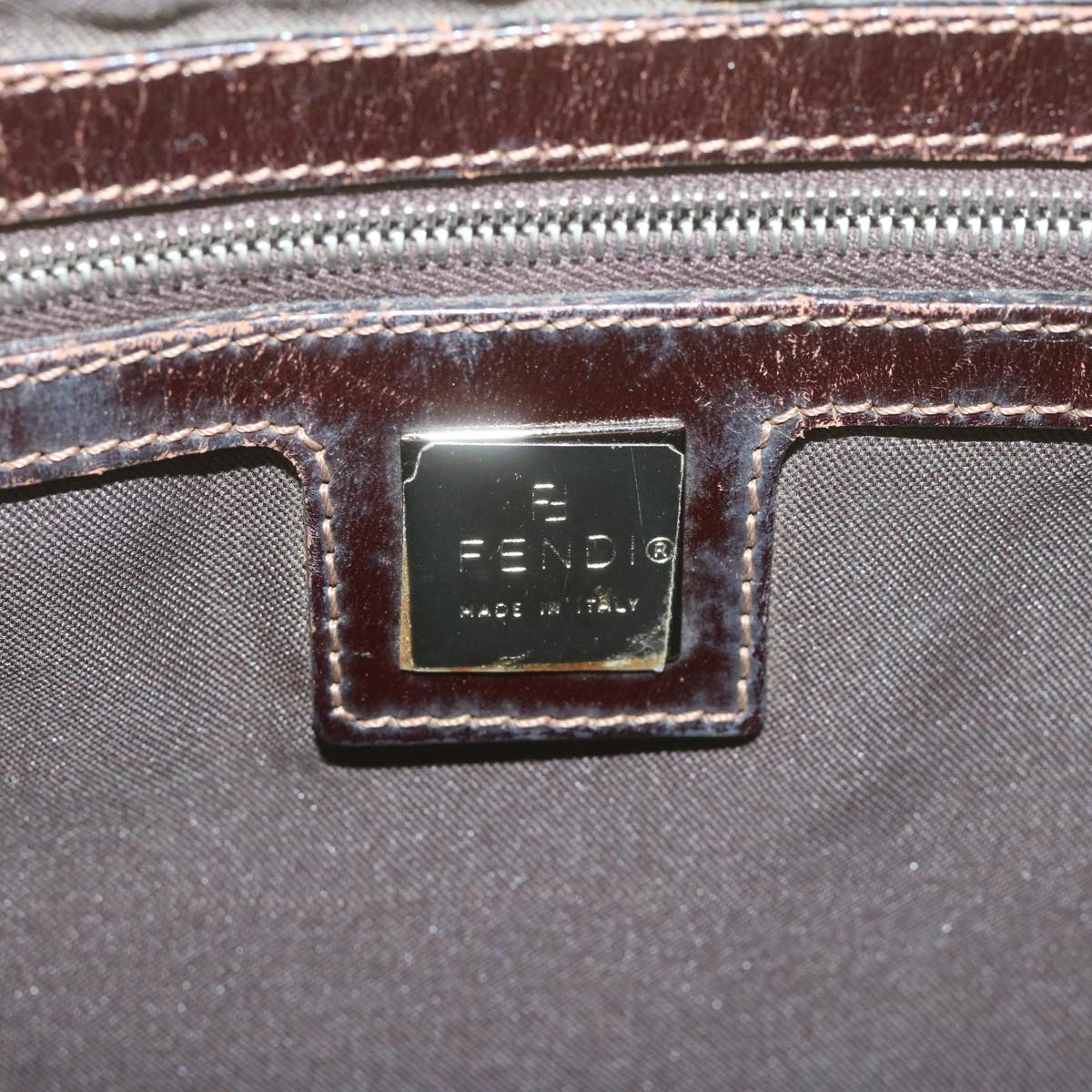 FENDI Zucca Canvas Mamma Baguette Shoulder Bag Beige 2348 26727 008 bs10534