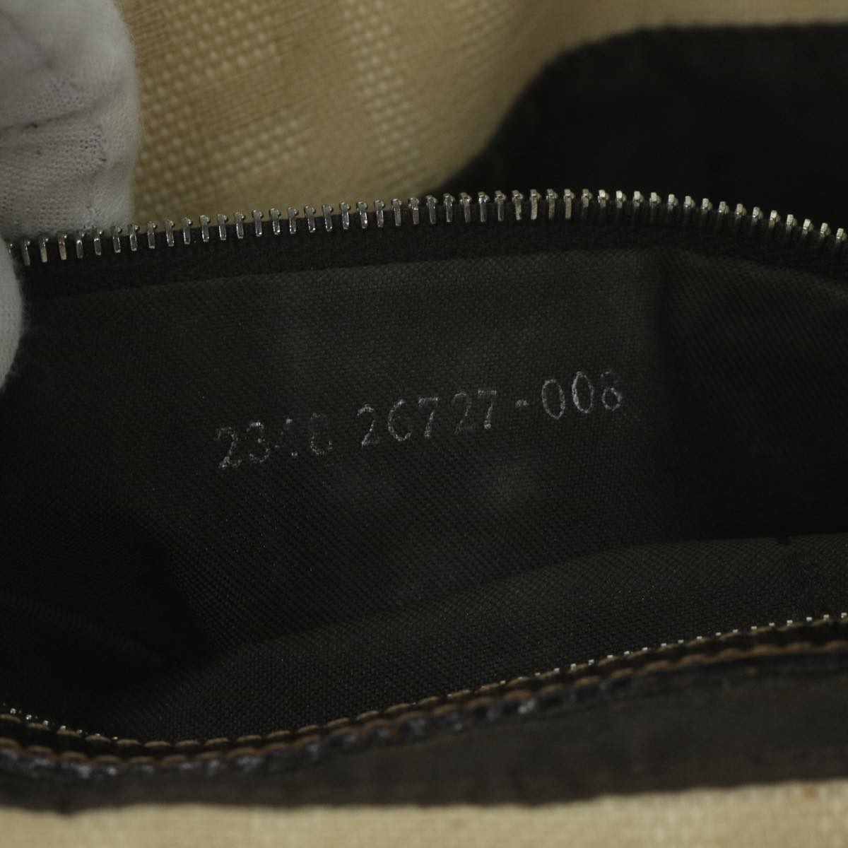 FENDI Zucca Canvas Mamma Baguette Shoulder Bag Beige 2348 26727 008 bs10534
