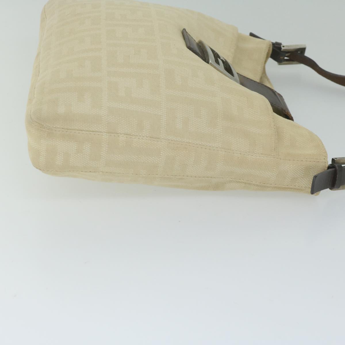 FENDI Zucca Canvas Mamma Baguette Shoulder Bag Beige 2348 26727 008 bs10534