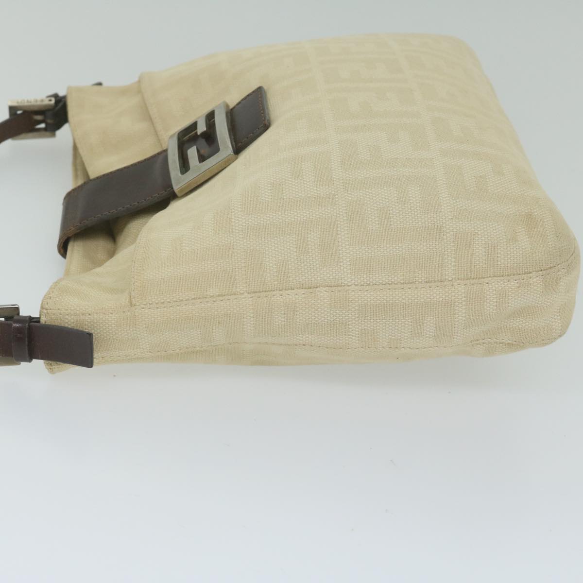 FENDI Zucca Canvas Mamma Baguette Shoulder Bag Beige 2348 26727 008 bs10534