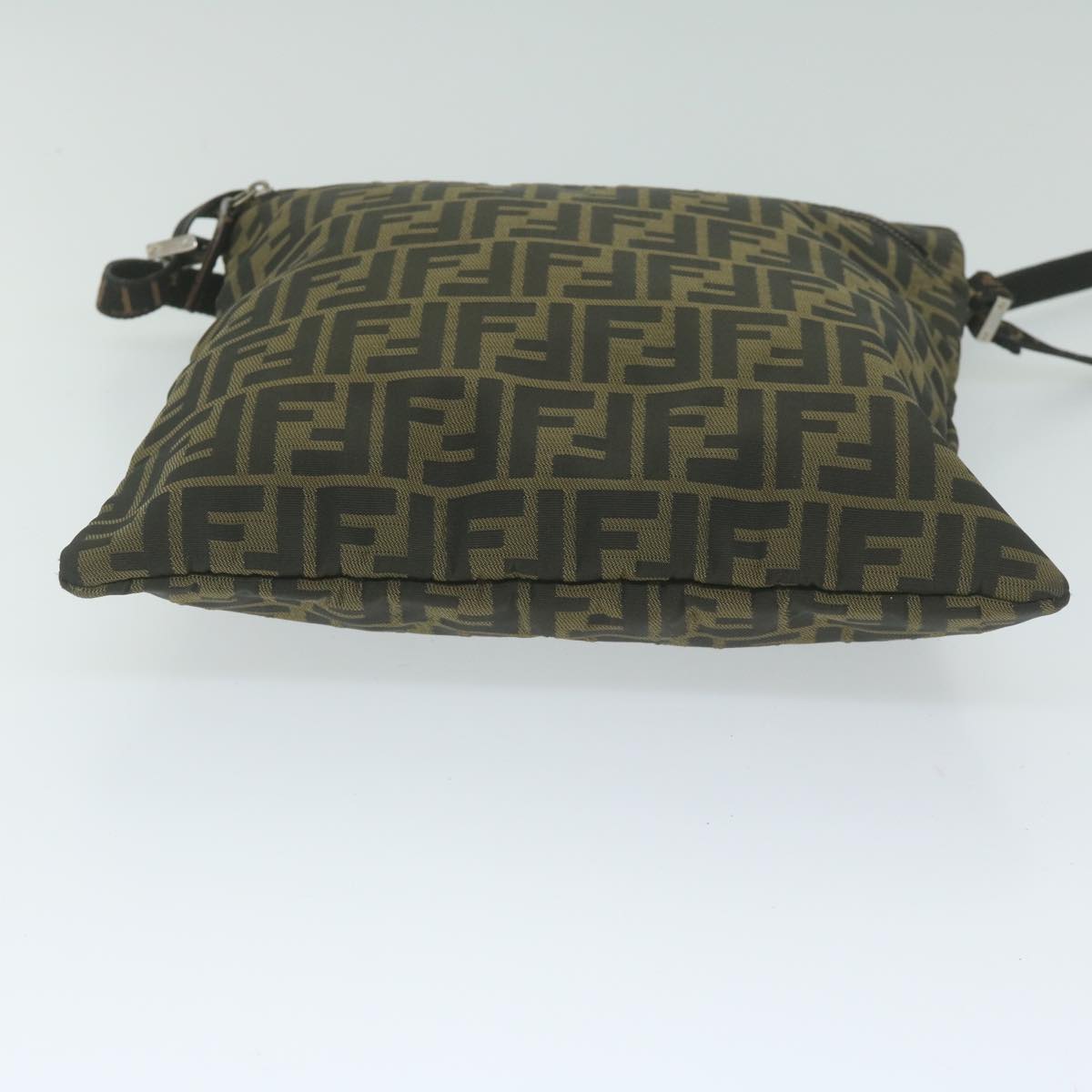 FENDI Zucca Canvas Shoulder Bag Black Brown 2119 26715 008 bs10539