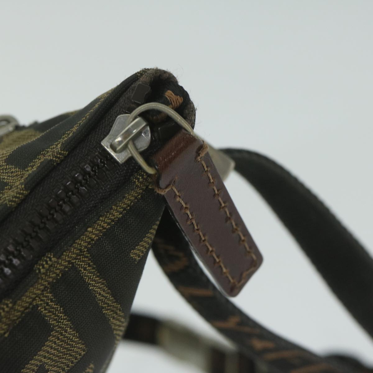 FENDI Zucca Canvas Shoulder Bag Black Brown 2119 26715 008 bs10539