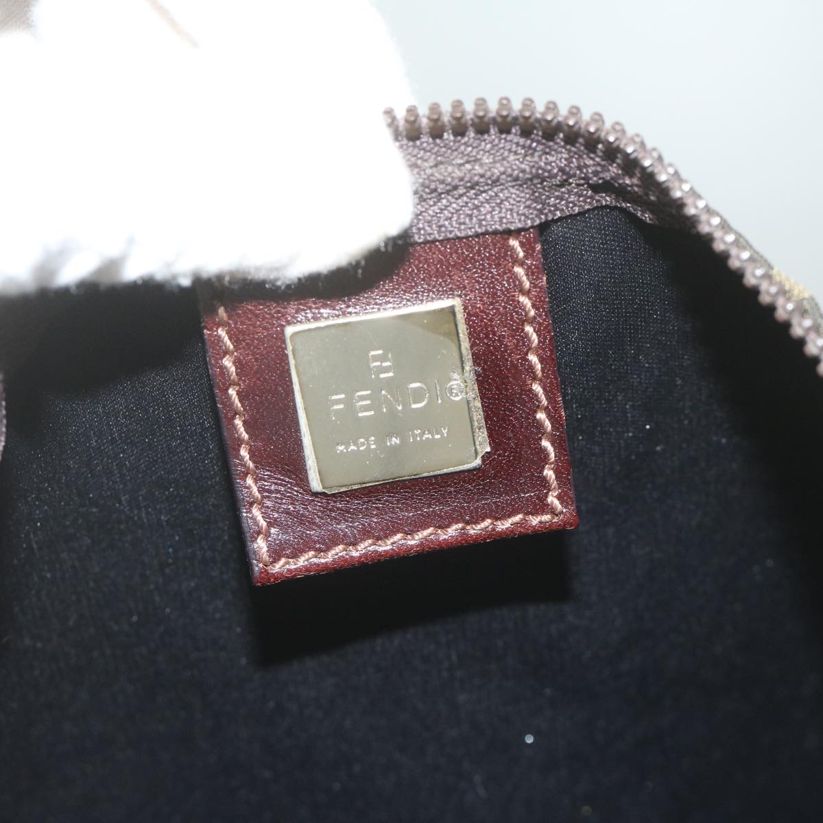 FENDI Zucca Canvas Shoulder Bag Black Brown 2119 26715 008 bs10539