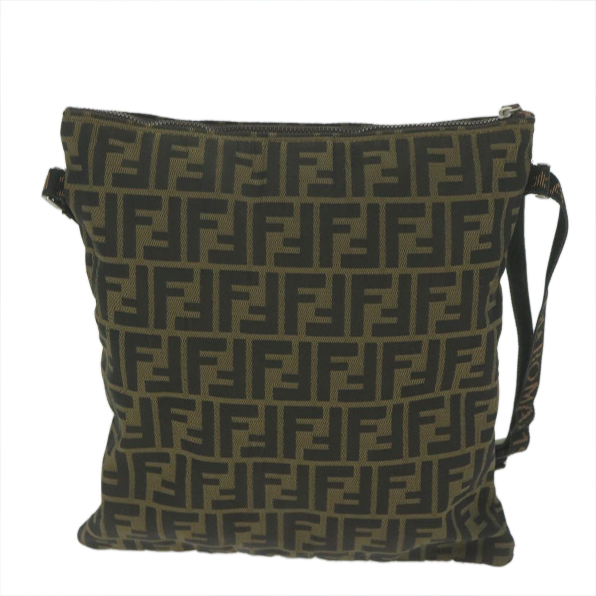 FENDI Zucca Canvas Shoulder Bag Black Brown 2119 26715 008 bs10539