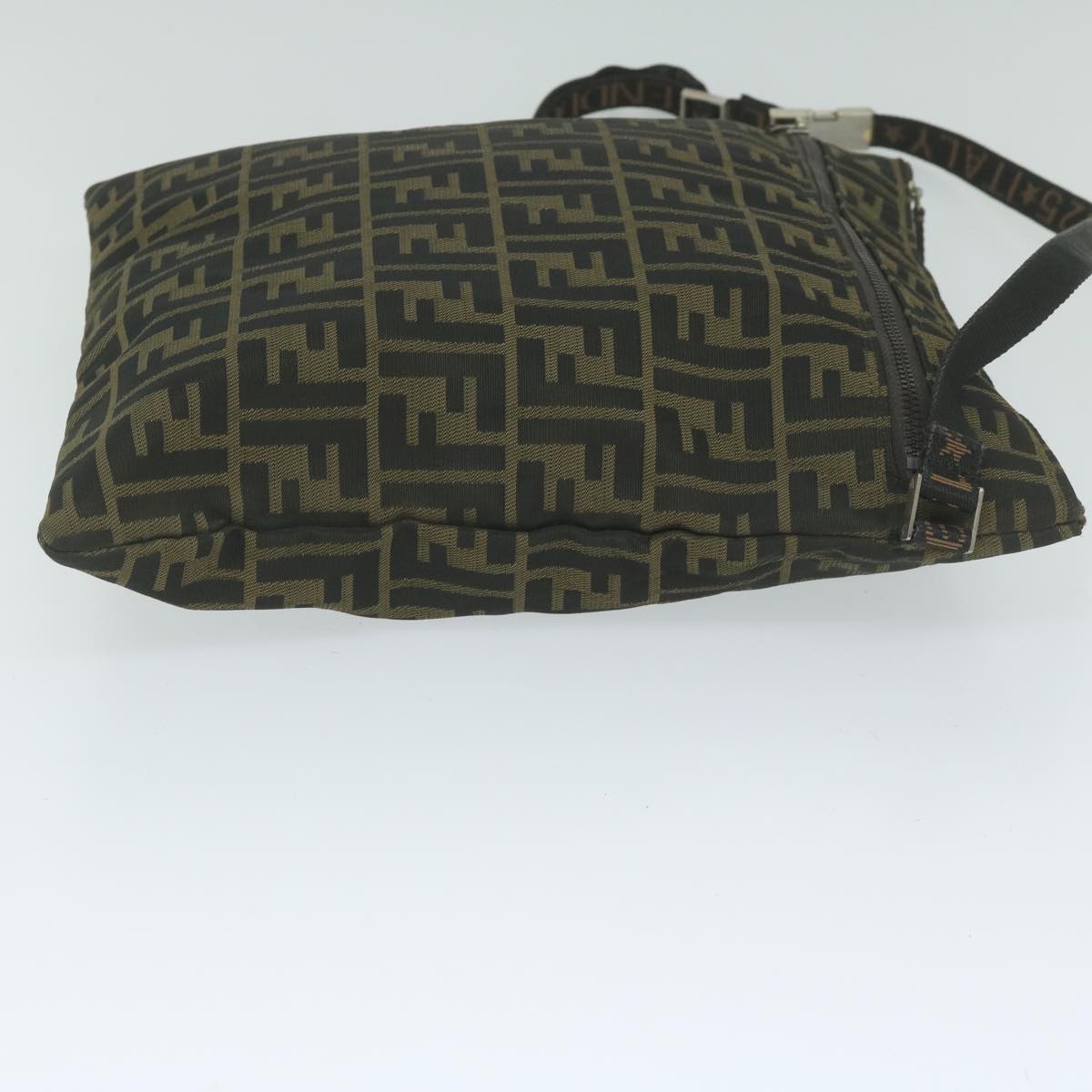 FENDI Zucca Canvas Shoulder Bag Black Brown 2119 26715 008 bs10539