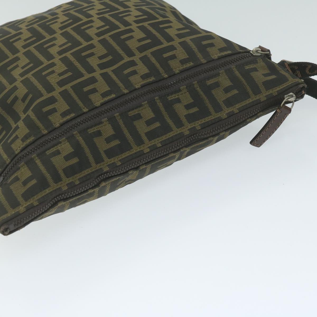 FENDI Zucca Canvas Shoulder Bag Black Brown 2119 26715 008 bs10539