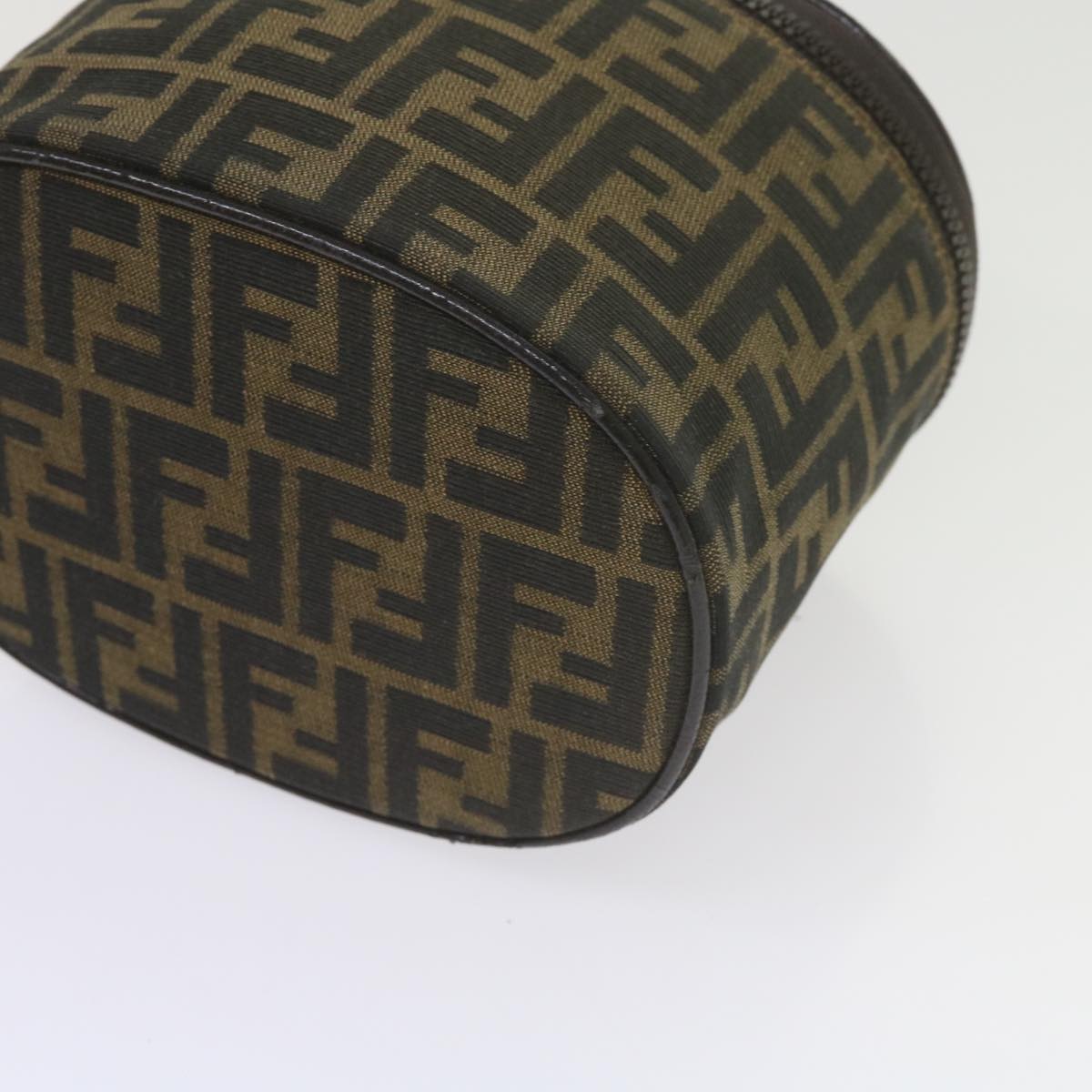 FENDI Zucca Canvas Vanity Cosmetic Pouch Black Brown bs10541