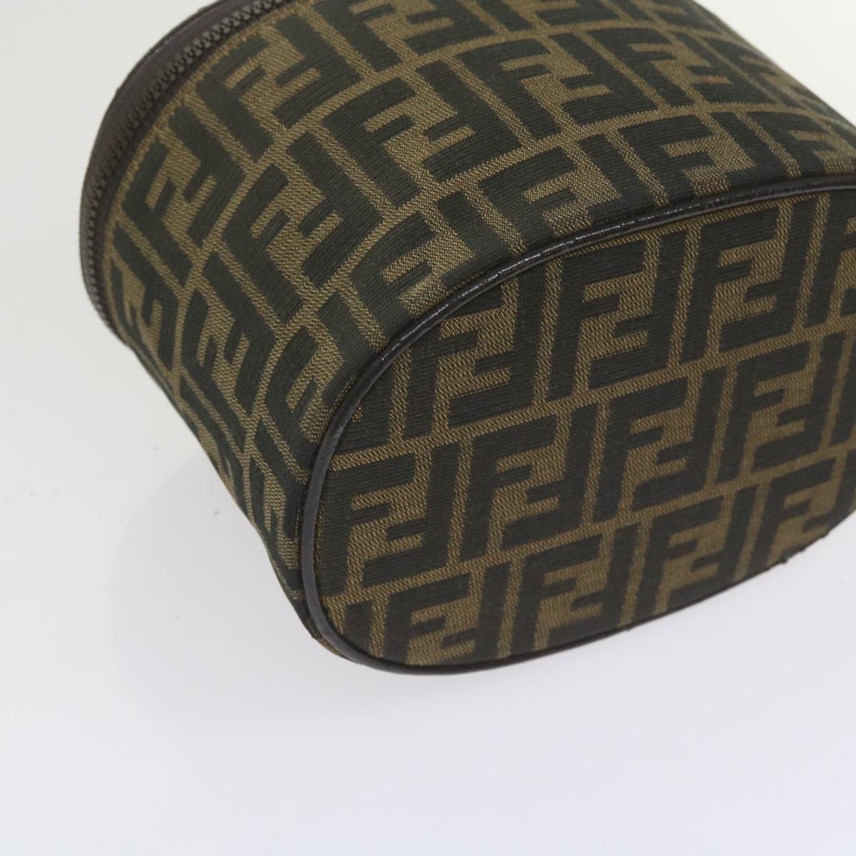 FENDI Zucca Canvas Vanity Cosmetic Pouch Black Brown bs10541