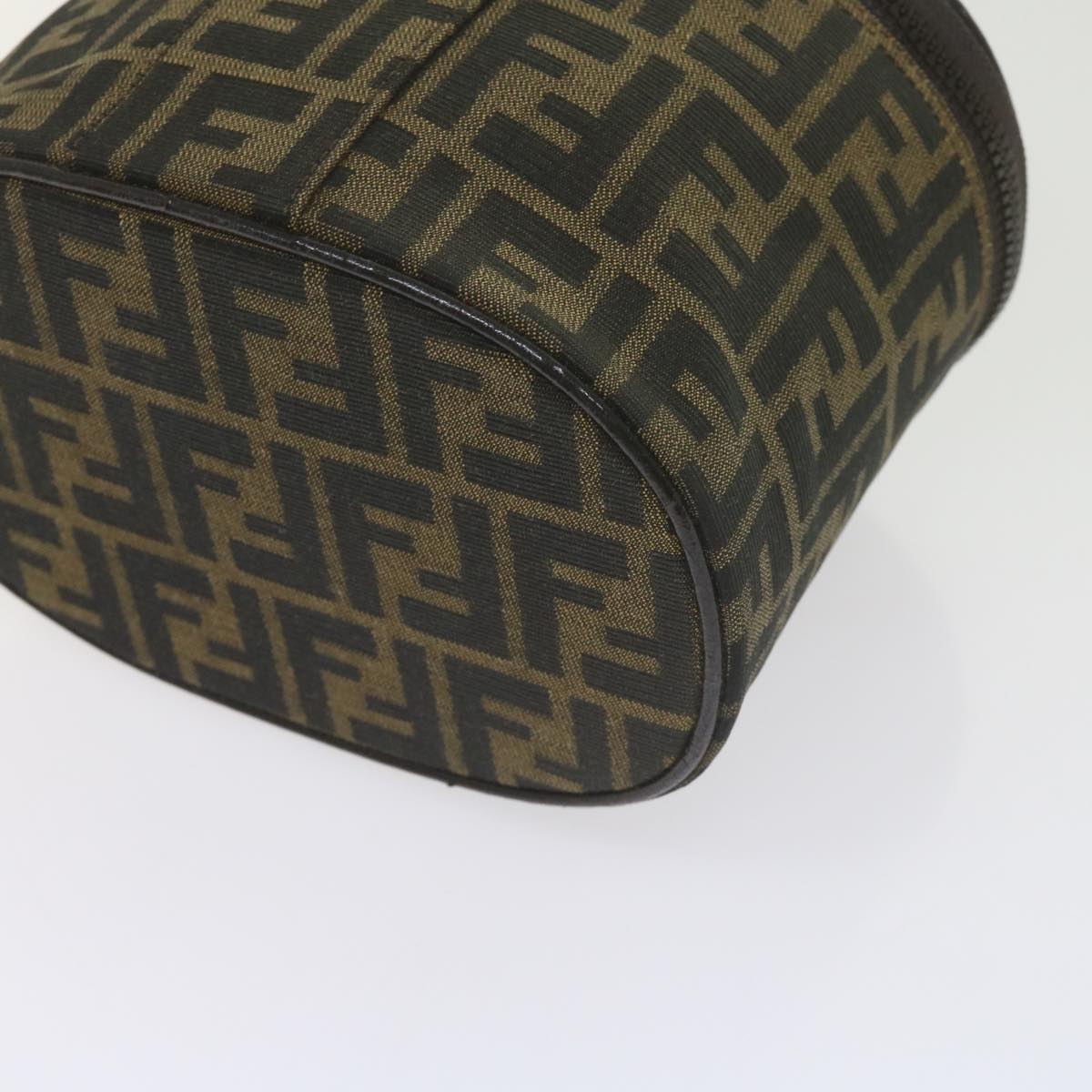 FENDI Zucca Canvas Vanity Cosmetic Pouch Black Brown bs10541