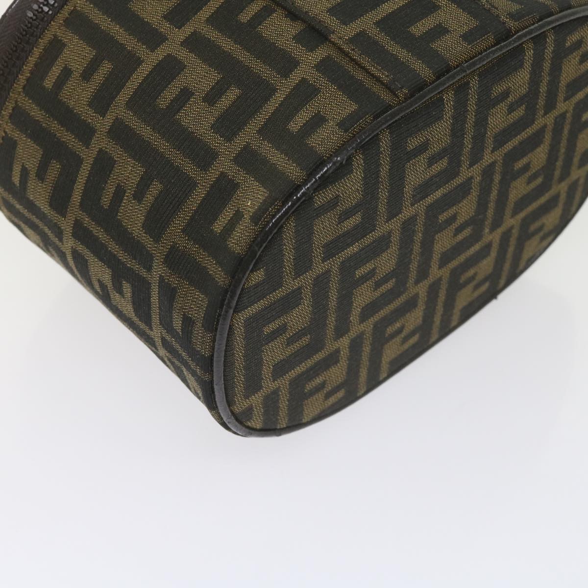 FENDI Zucca Canvas Vanity Cosmetic Pouch Black Brown bs10541