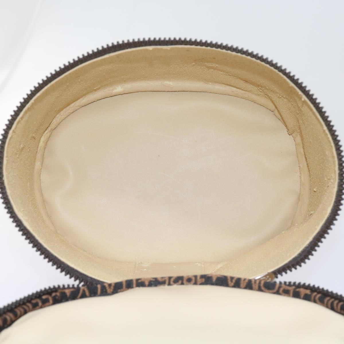 FENDI Zucca Canvas Vanity Cosmetic Pouch Black Brown bs10541