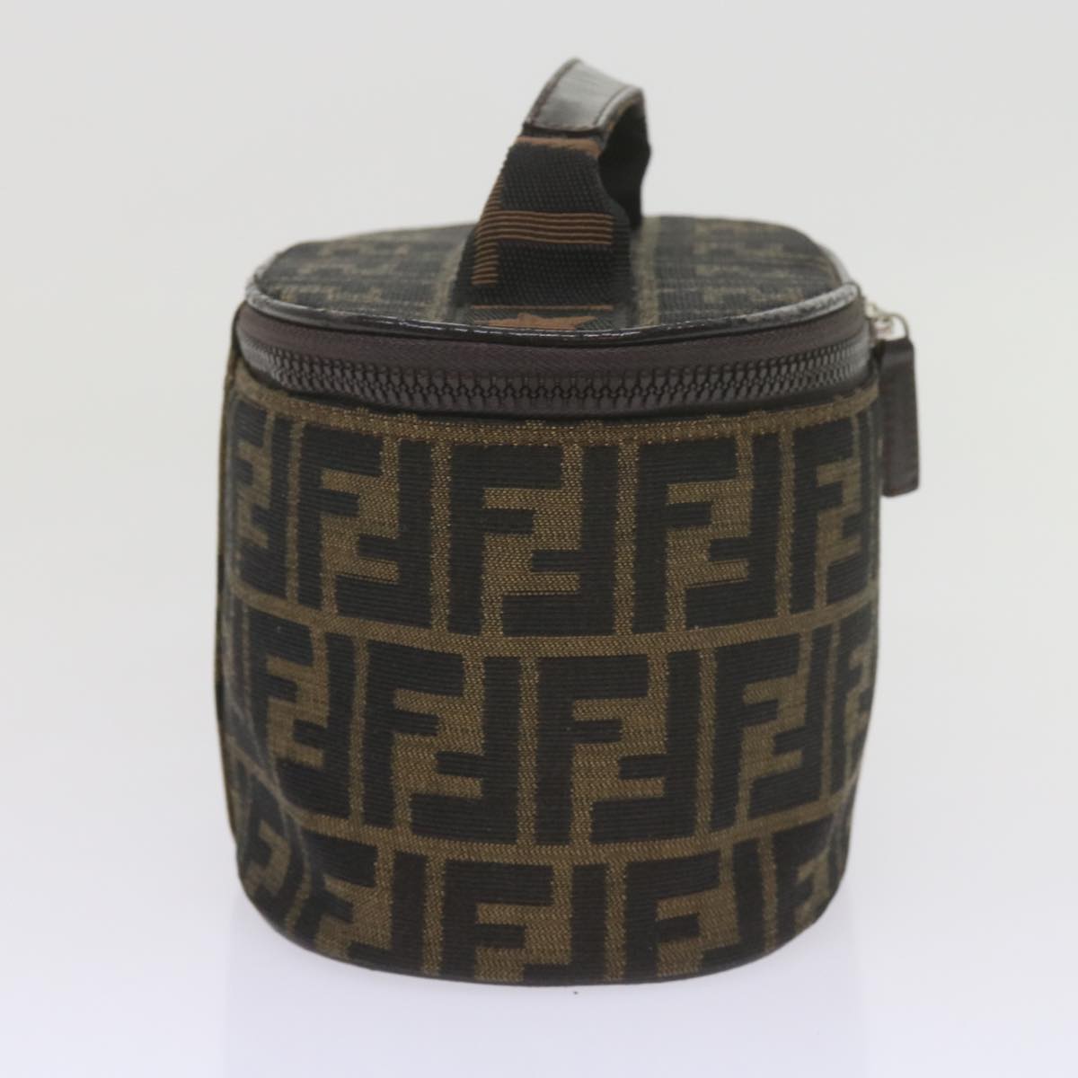 FENDI Zucca Canvas Vanity Cosmetic Pouch Black Brown bs10541