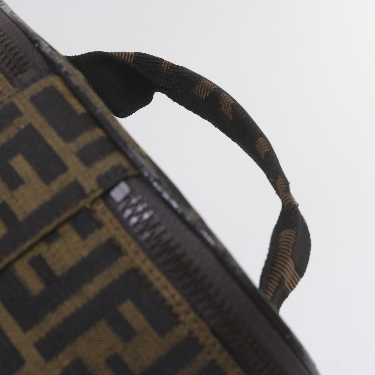 FENDI Zucca Canvas Vanity Cosmetic Pouch Black Brown bs10541