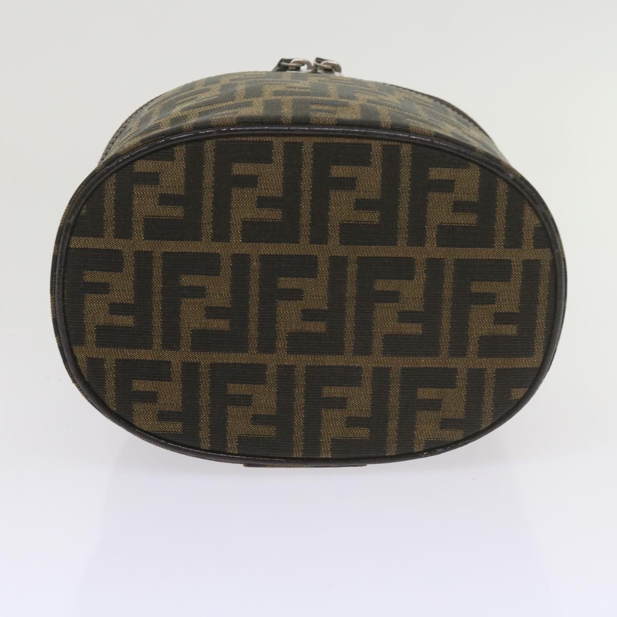 FENDI Zucca Canvas Vanity Cosmetic Pouch Black Brown bs10541