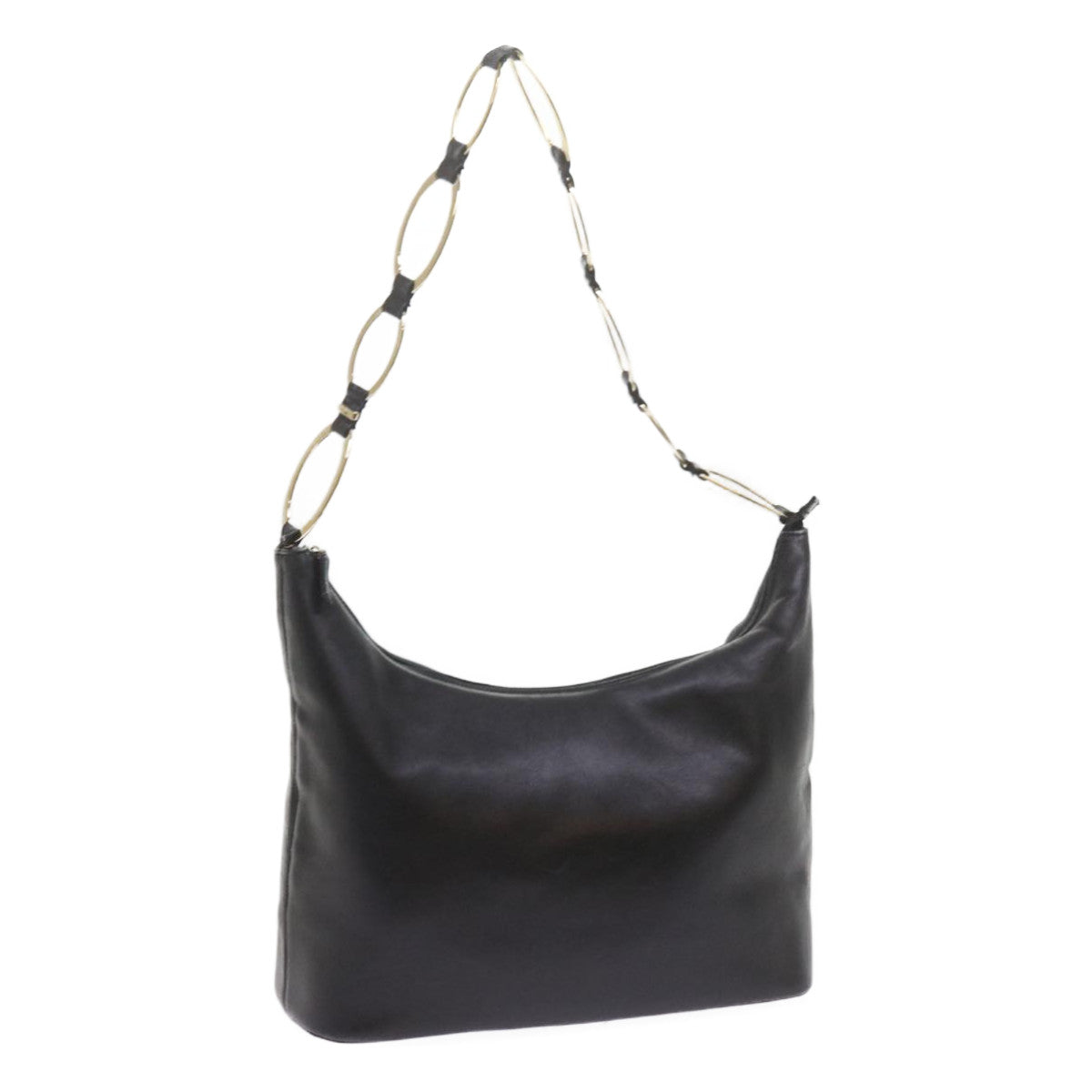 GUCCI Shoulder Bag Leather Black 001 1998 1805 bs10616