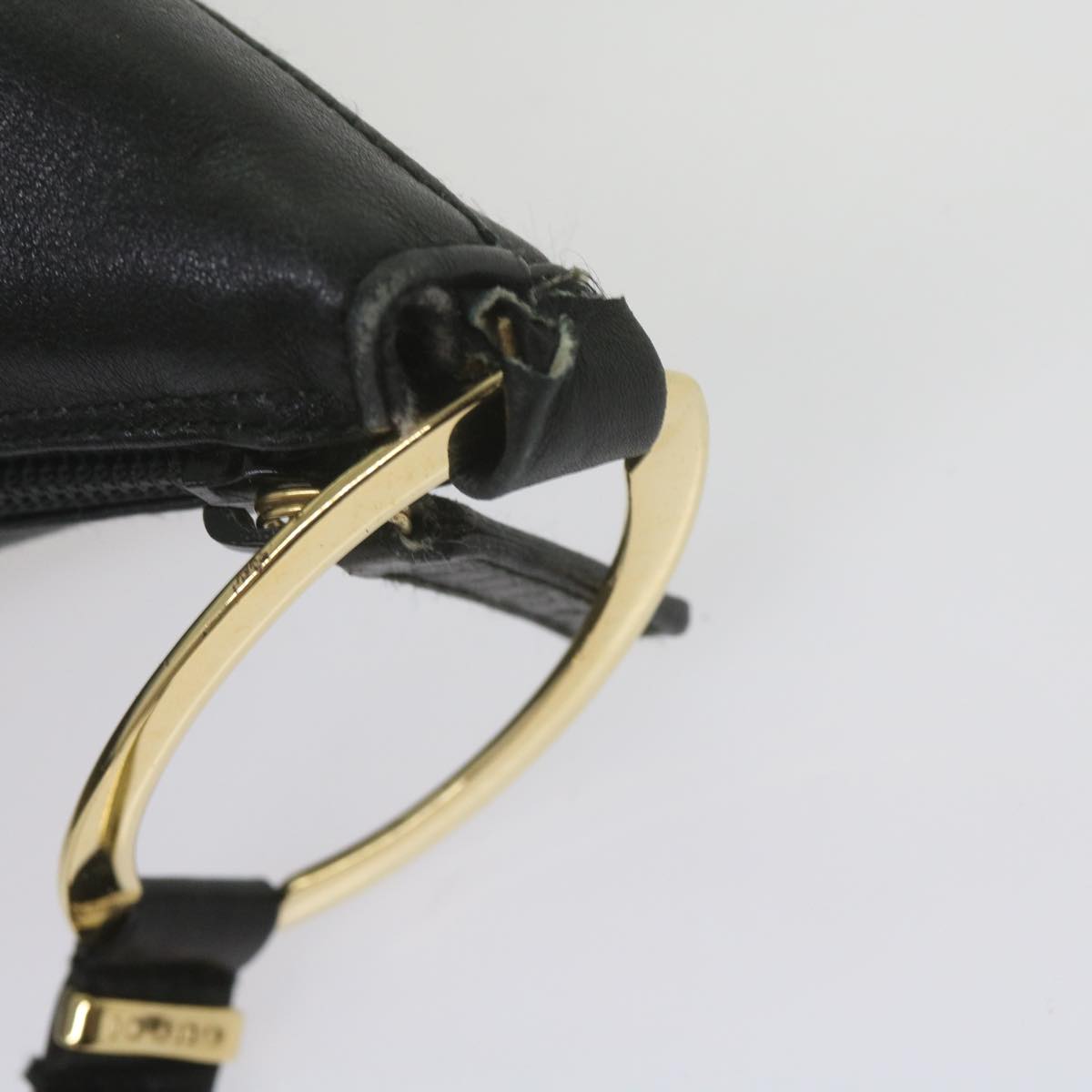GUCCI Shoulder Bag Leather Black 001 1998 1805 bs10616