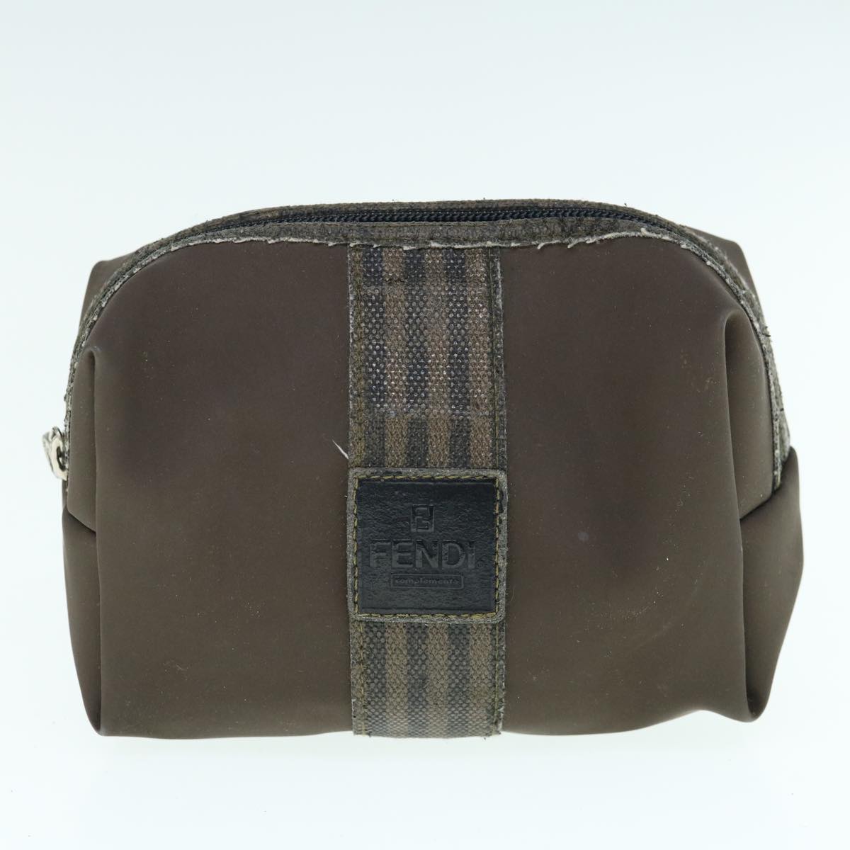 FENDI Pouch Pecan Canvas PVC 2Set Black Brown bs10625