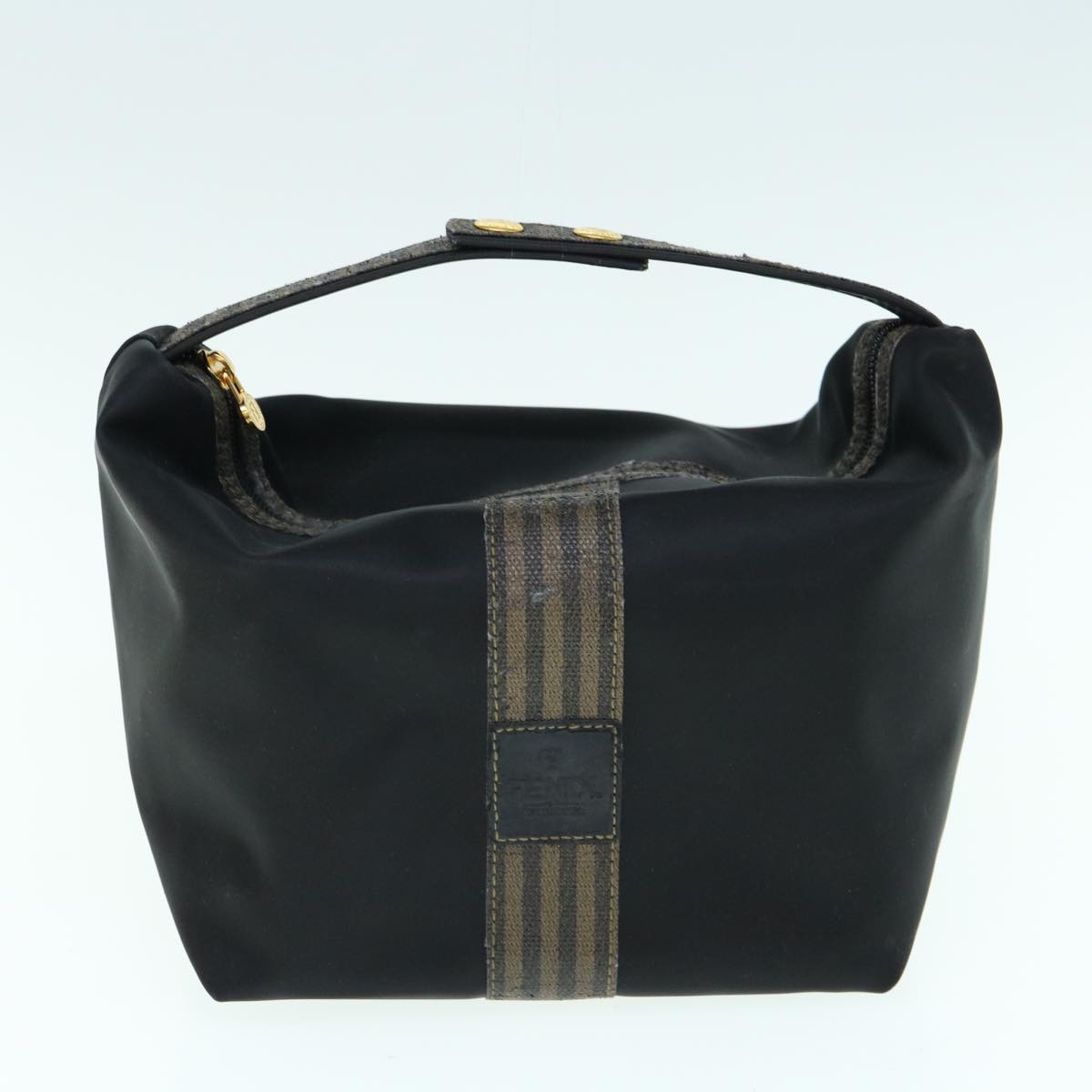 FENDI Pouch Pecan Canvas PVC 2Set Black Brown bs10625
