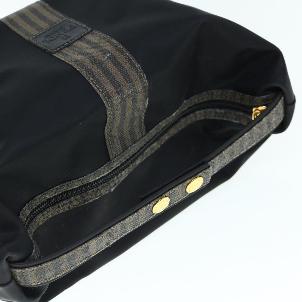 FENDI Pouch Pecan Canvas PVC 2Set Black Brown bs10625