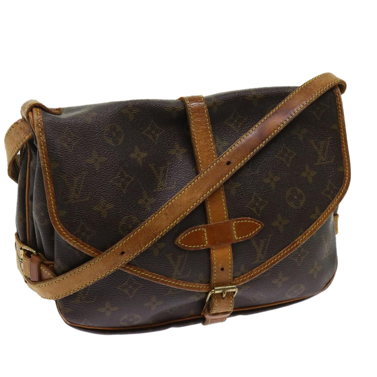 LOUIS VUITTON Monogram Saumur 30 Shoulder Bag M42256 LV bs10650