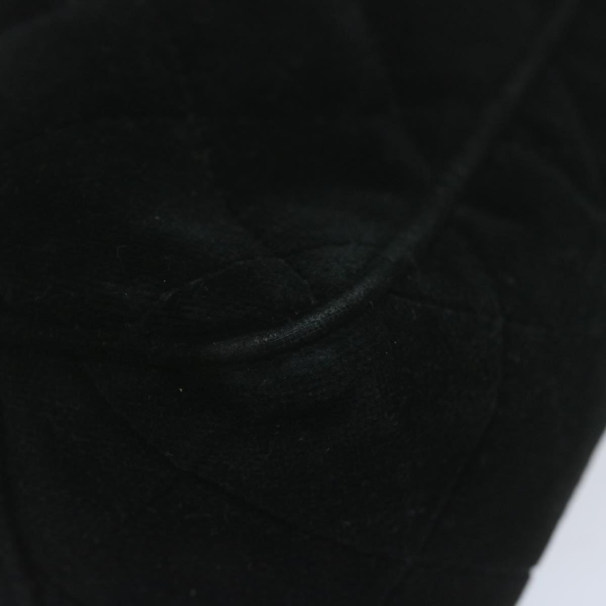 CHANEL Hand Bag Velor Black CC bs10697