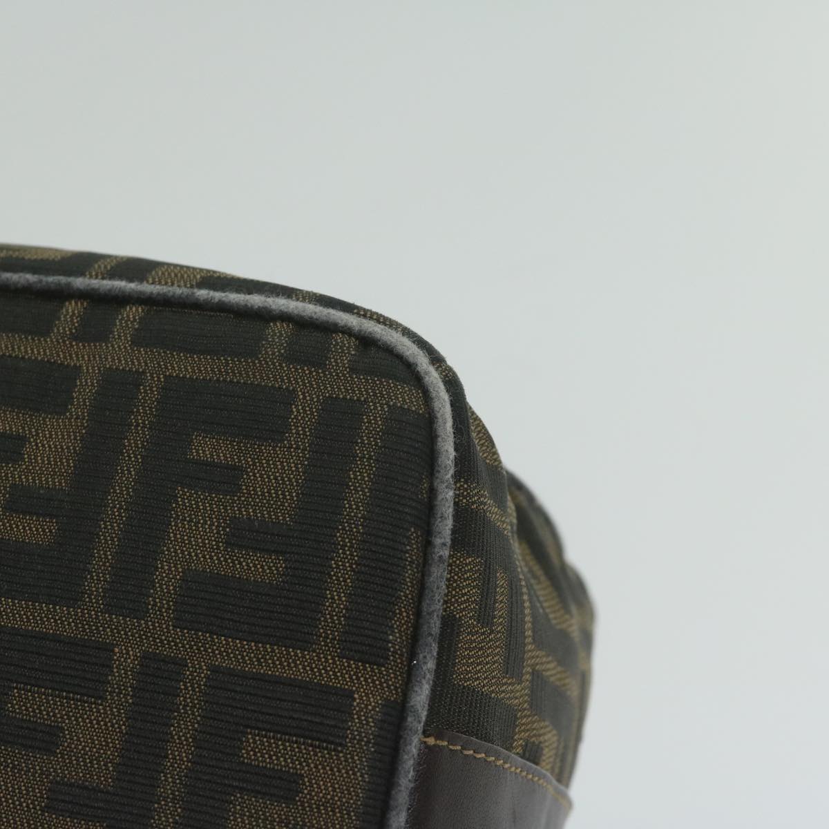 FENDI Zucca Canvas Hand Bag Black Brown bs10753