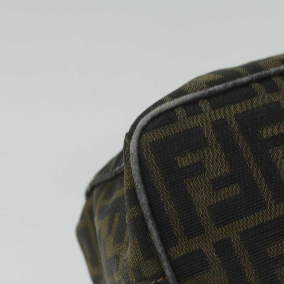FENDI Zucca Canvas Hand Bag Black Brown bs10753
