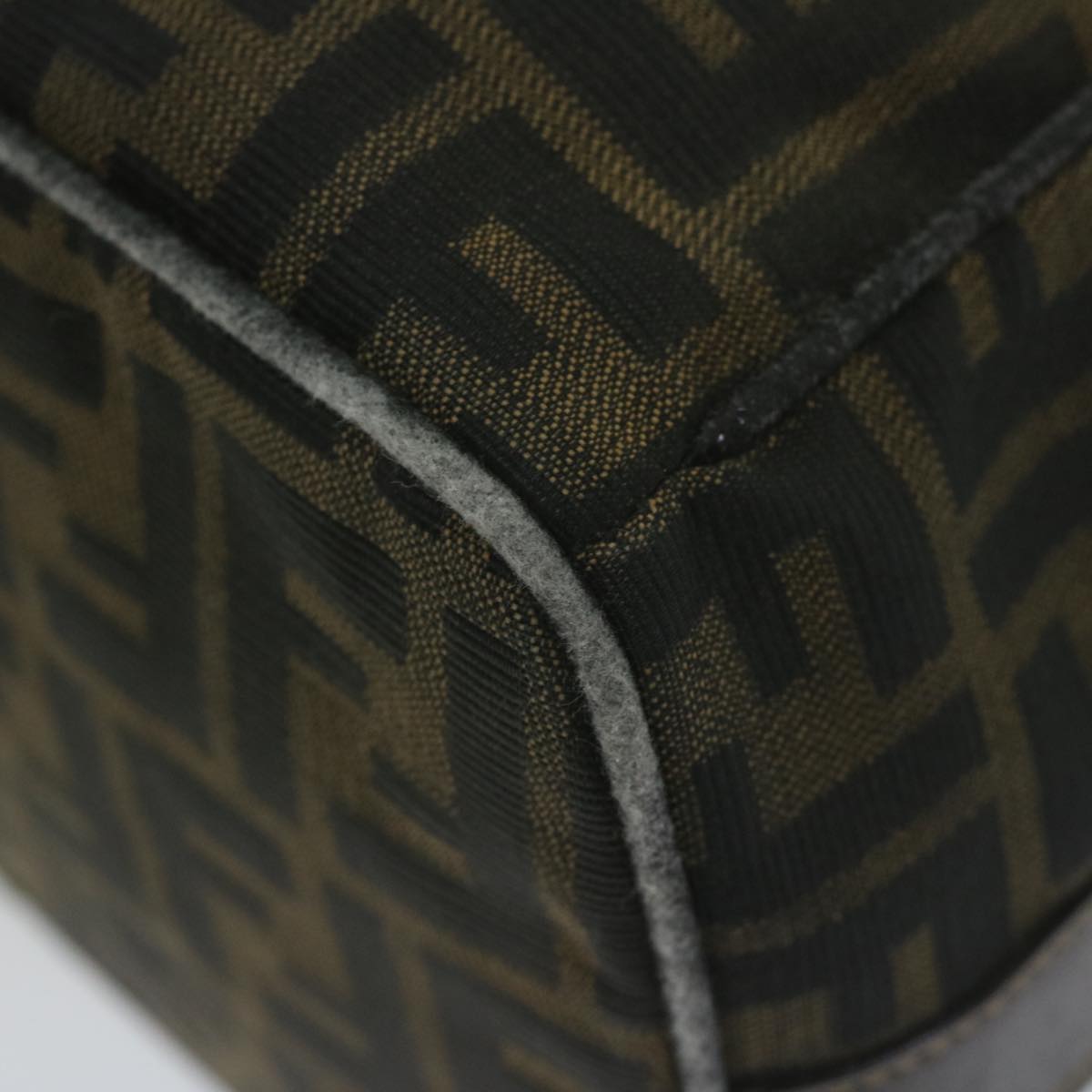FENDI Zucca Canvas Hand Bag Black Brown bs10753