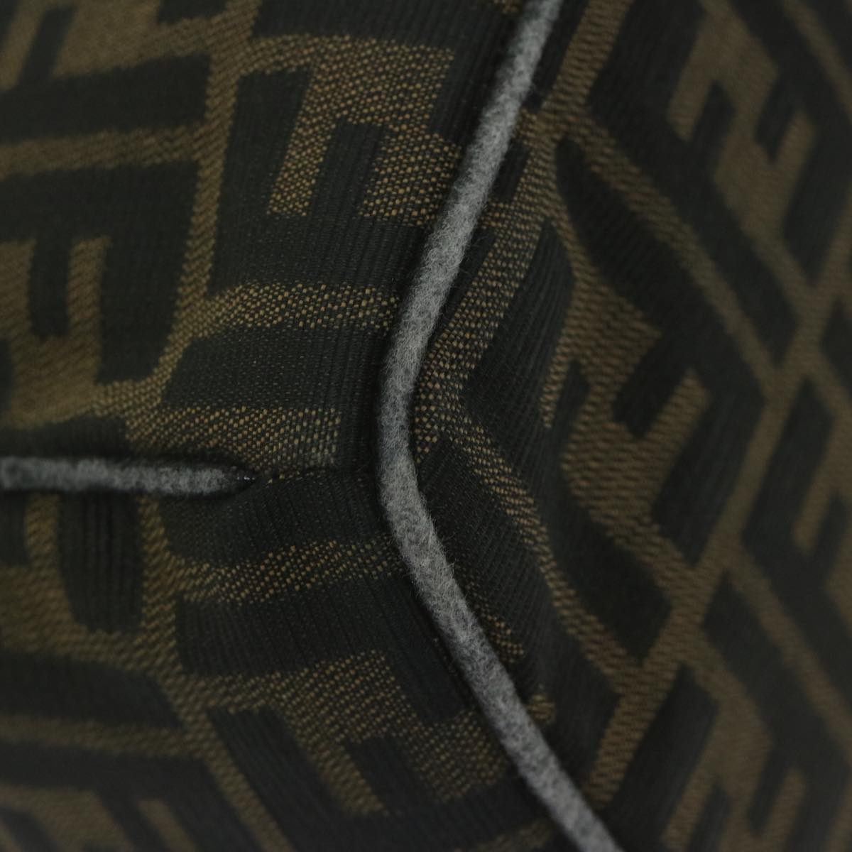 FENDI Zucca Canvas Hand Bag Black Brown bs10753