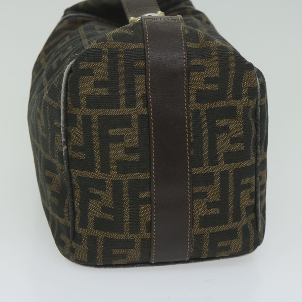 FENDI Zucca Canvas Hand Bag Black Brown bs10753