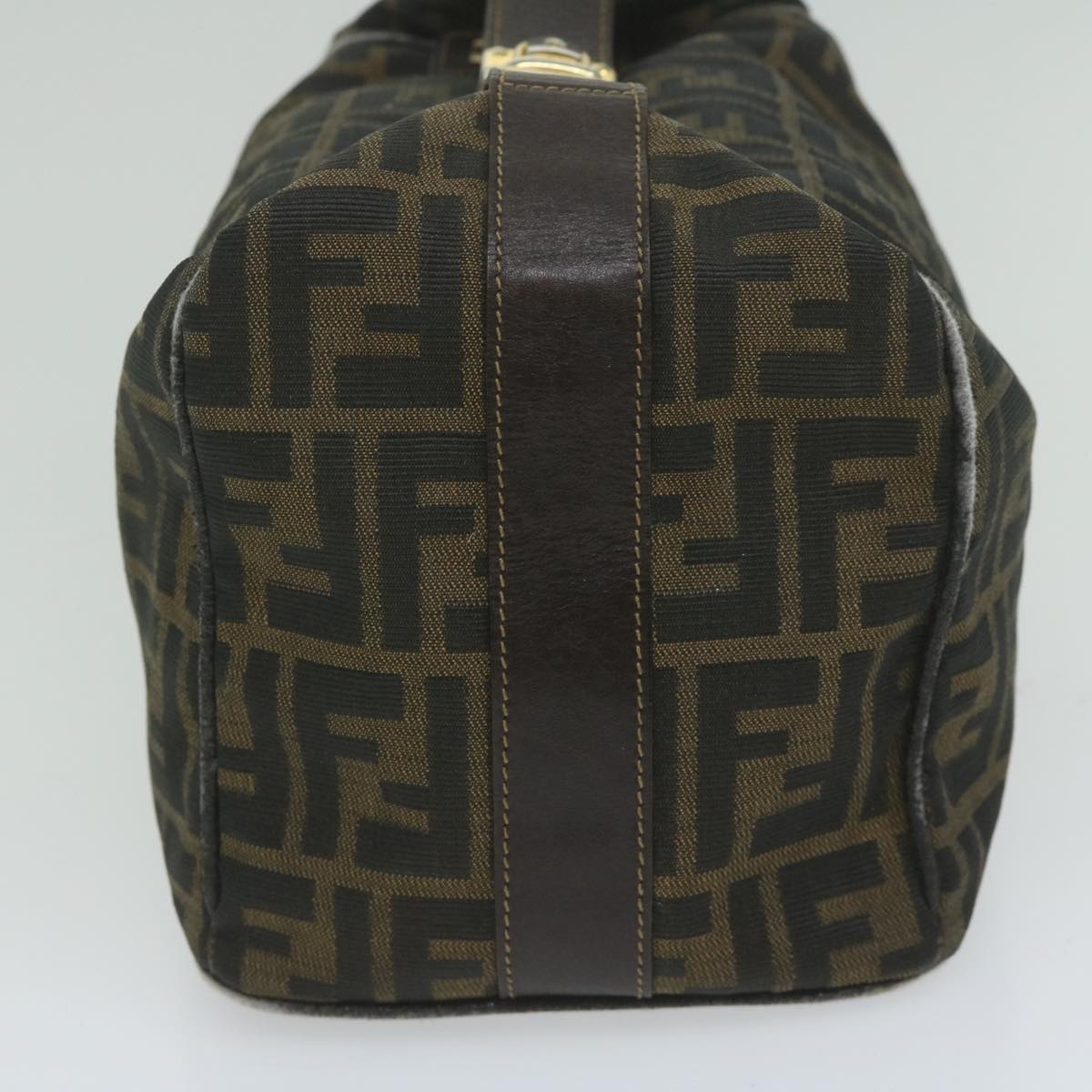 FENDI Zucca Canvas Hand Bag Black Brown bs10753
