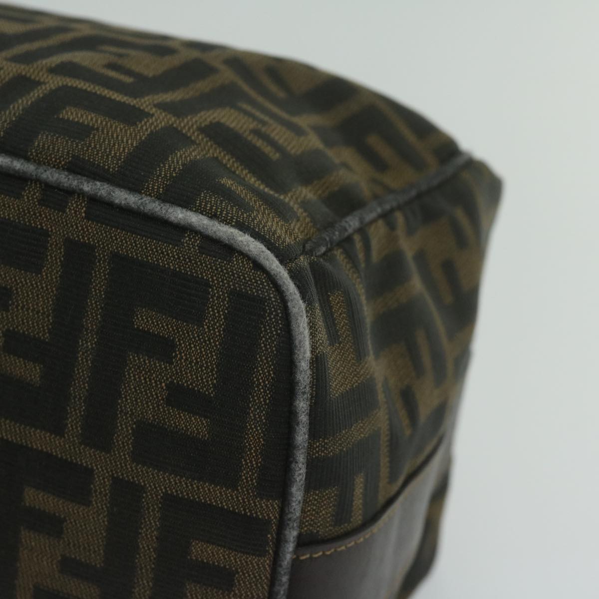 FENDI Zucca Canvas Hand Bag Black Brown bs10753