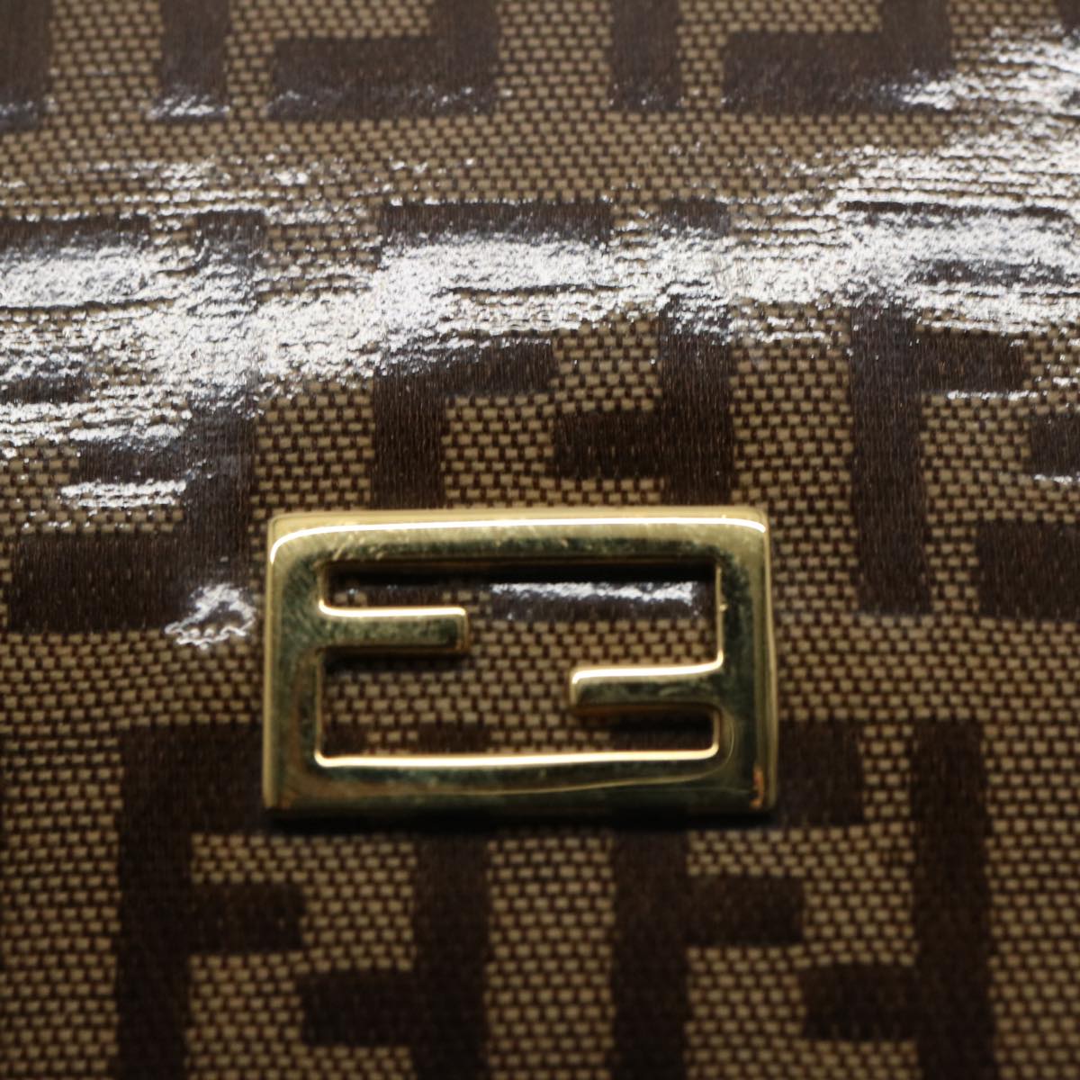 FENDI Zucchino Canvas Pouch Brown bs10758
