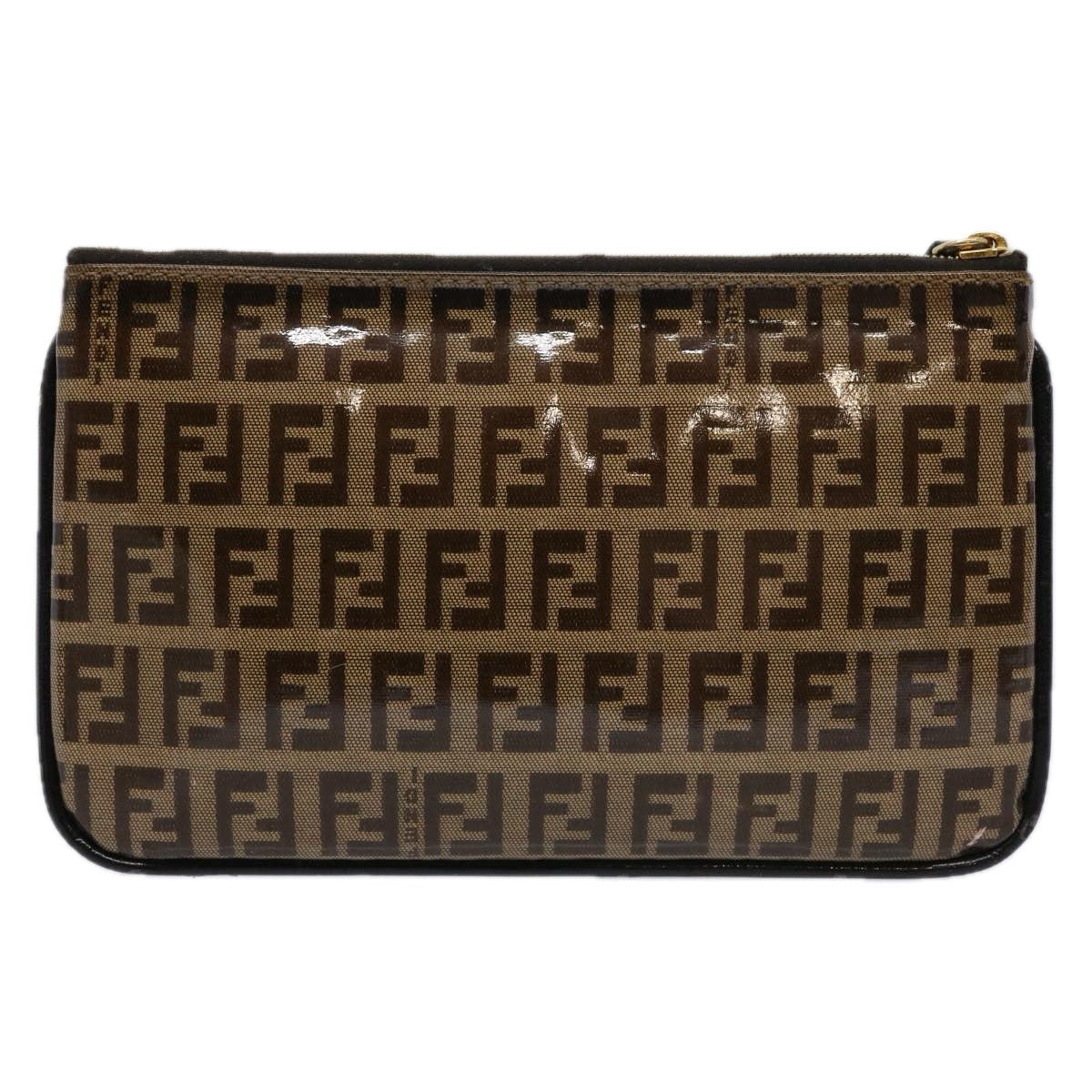 FENDI Zucchino Canvas Pouch Brown bs10758