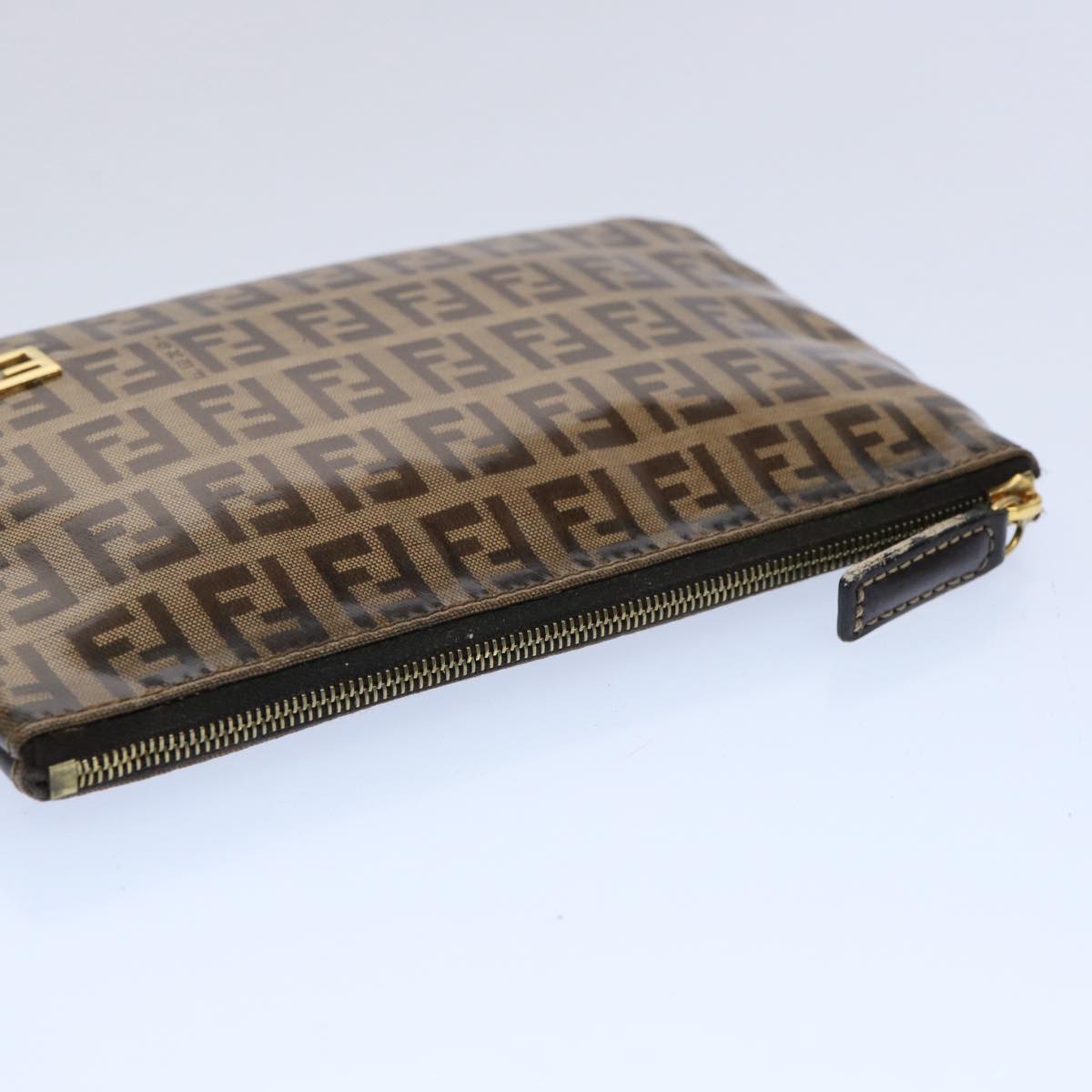 FENDI Zucchino Canvas Pouch Brown bs10758
