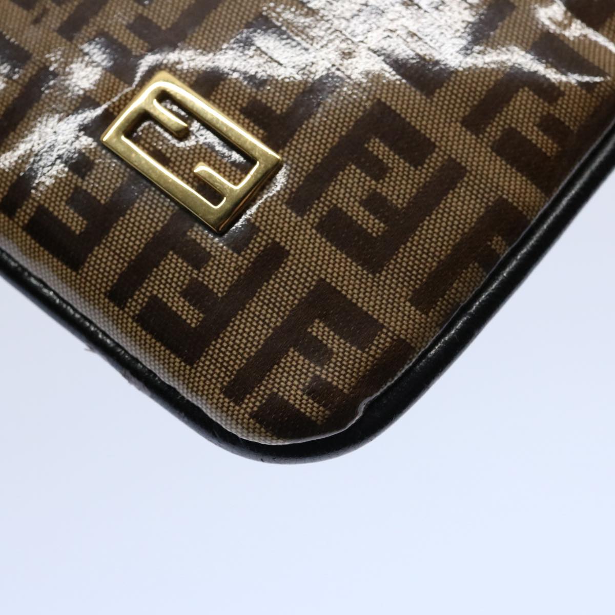 FENDI Zucchino Canvas Pouch Brown bs10758