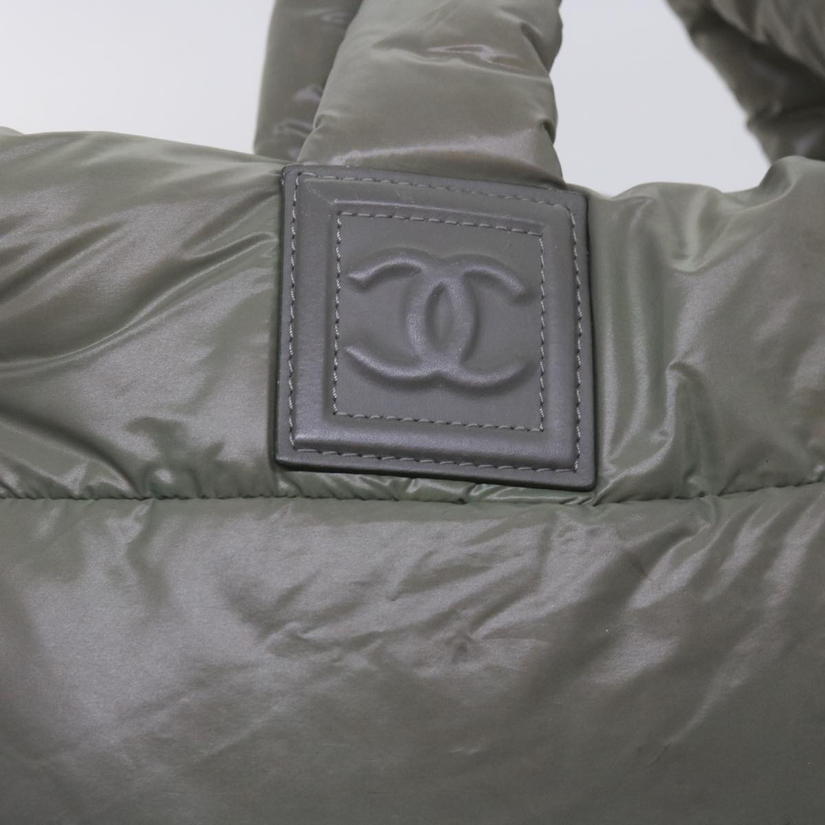 CHANEL Cococoon Shoulder Bag Nylon Gray CC bs10830