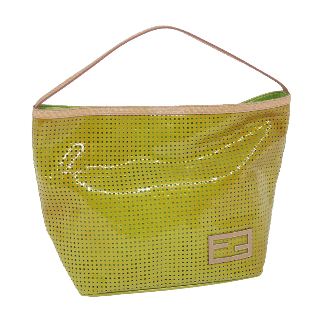 FENDI Shoulder Bag Patent leather Green 2813 26637 008 bs10909