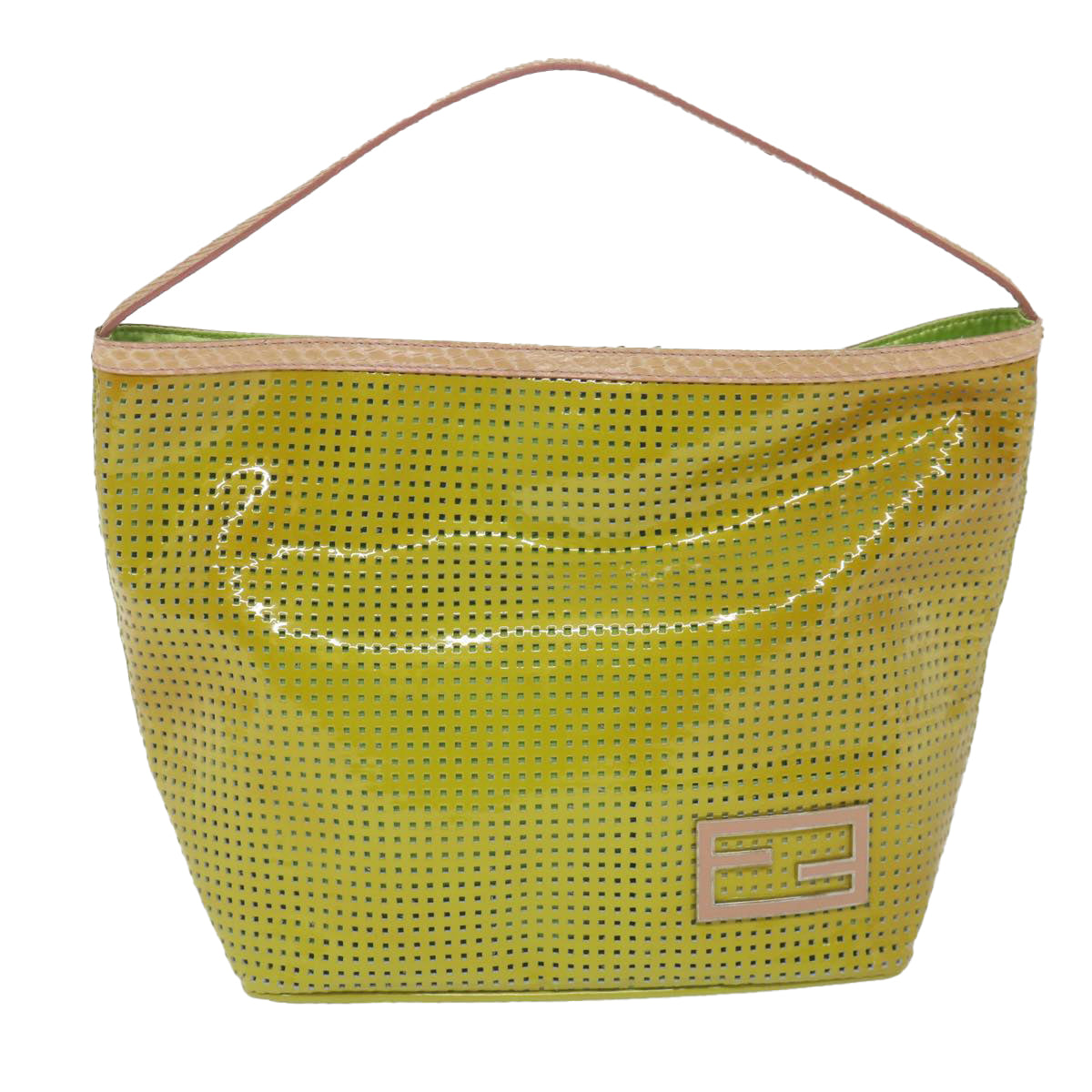 FENDI Shoulder Bag Patent leather Green 2813 26637 008 bs10909