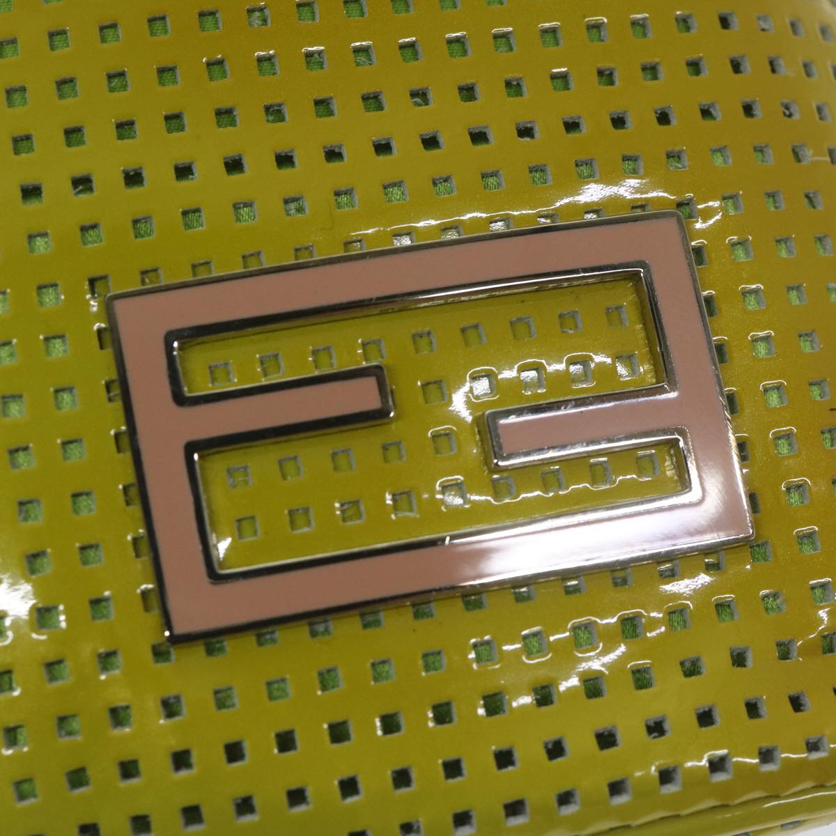 FENDI Shoulder Bag Patent leather Green 2813 26637 008 bs10909
