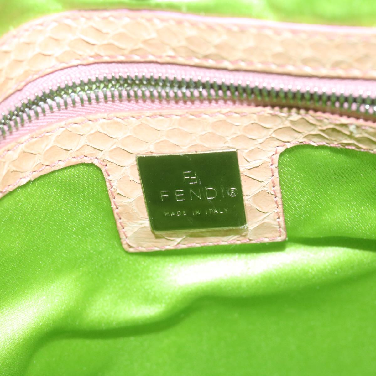 FENDI Shoulder Bag Patent leather Green 2813 26637 008 bs10909