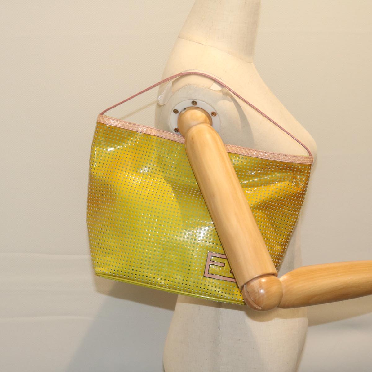 FENDI Shoulder Bag Patent leather Green 2813 26637 008 bs10909