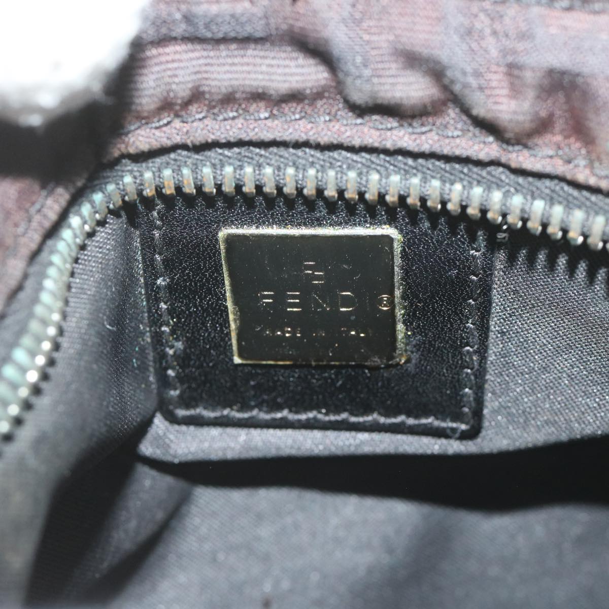 FENDI Zucca Canvas Shoulder Bag Black bs10962