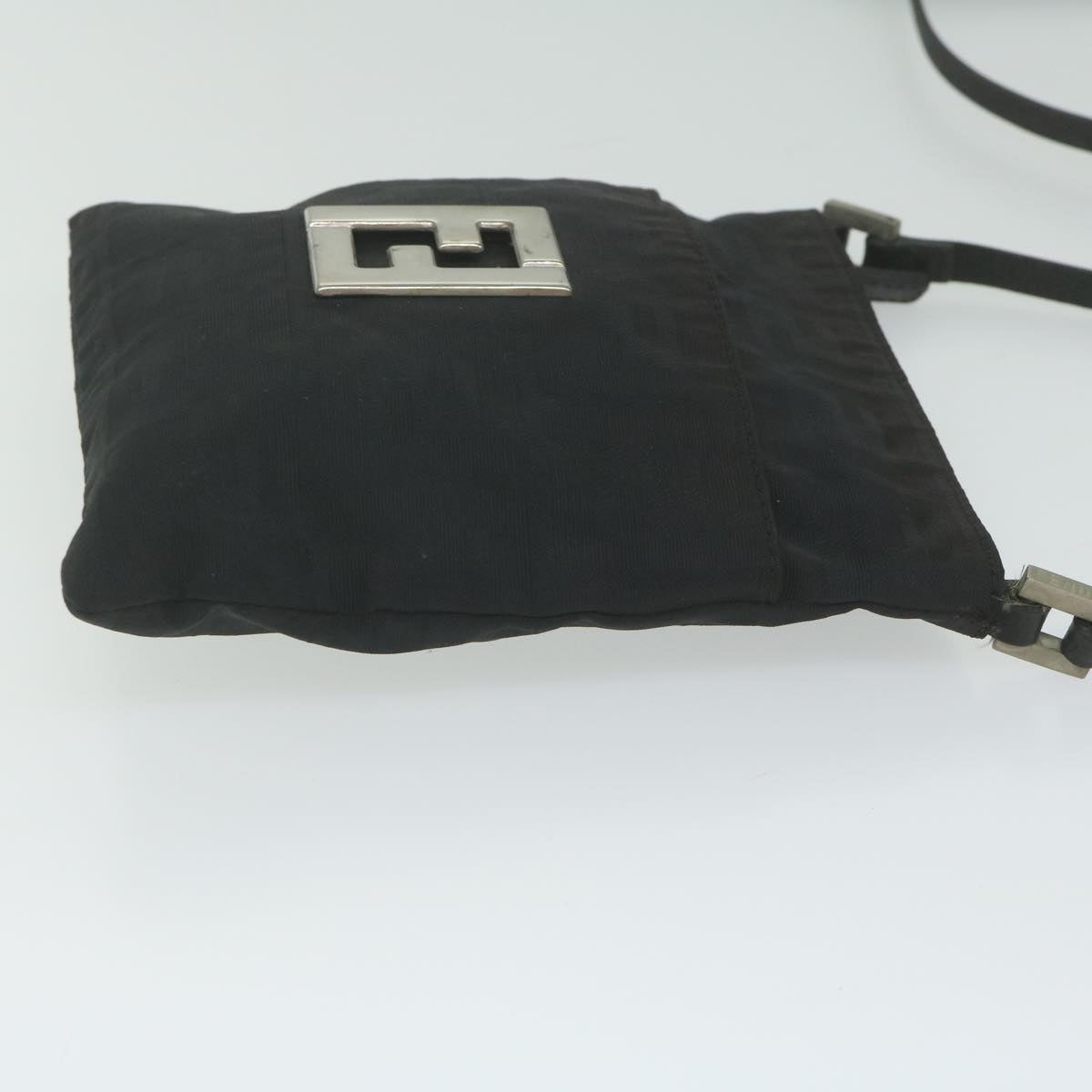 FENDI Zucca Canvas Shoulder Bag Black bs10962