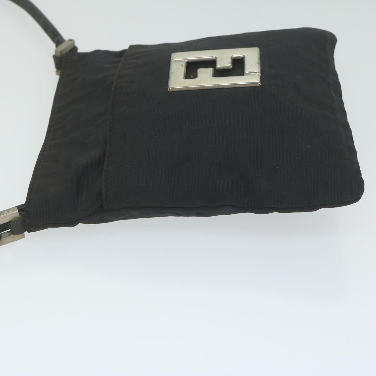 FENDI Zucca Canvas Shoulder Bag Black bs10962