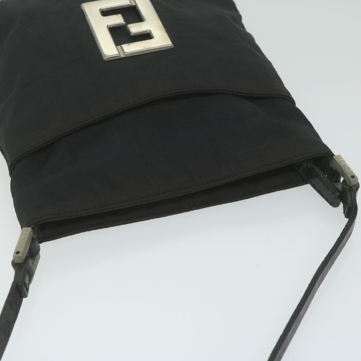 FENDI Zucca Canvas Shoulder Bag Black bs10962